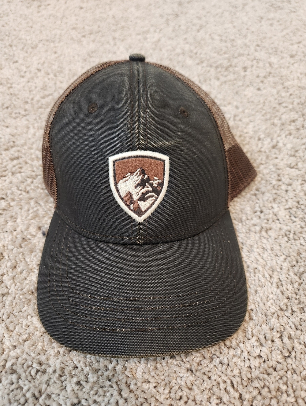 Kuhl Mens Trucker Snapback Black Brown Logo